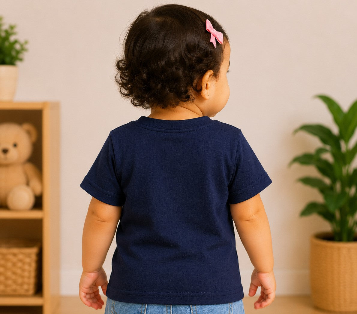 1st Birthday Applique Owl  Tee-Navy