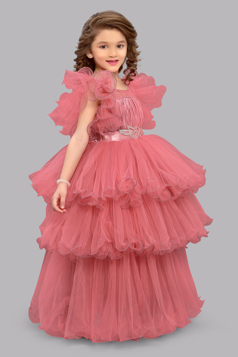 PinkChick Rose Layered Gown