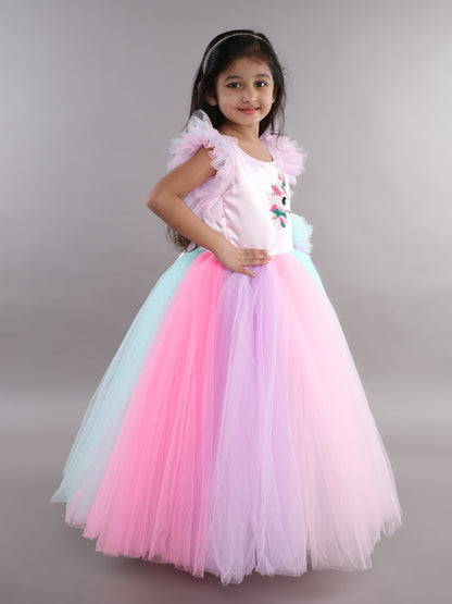 PinkChick Multicolor Unicorn Gown