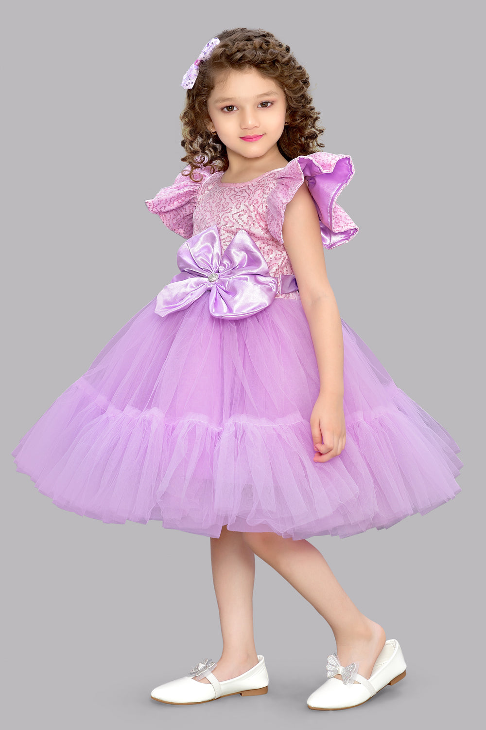 Pink Chick Sequins Pink & Lilac Tulle Dress
