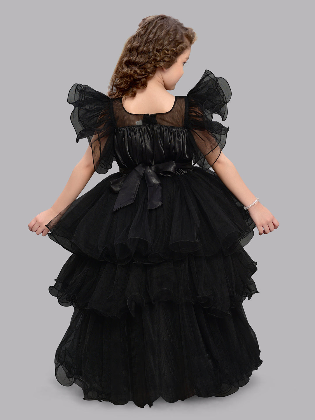 PinkChick Black Layered Gown
