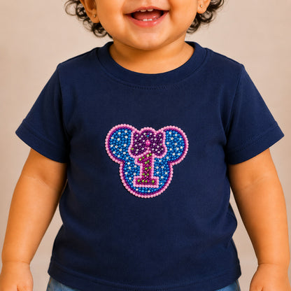 1st Birthday tee - Navy Blue