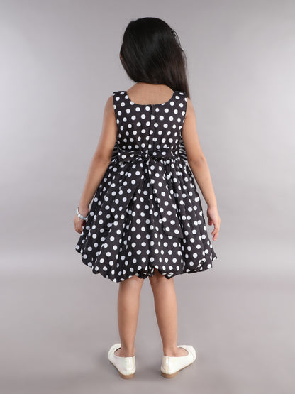 Polkadot Balloon Dress- Black