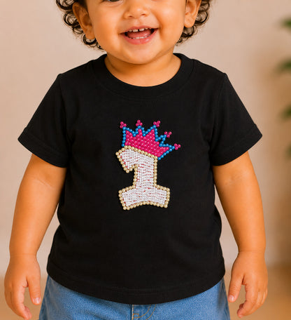 1st Birthday Applique - Black