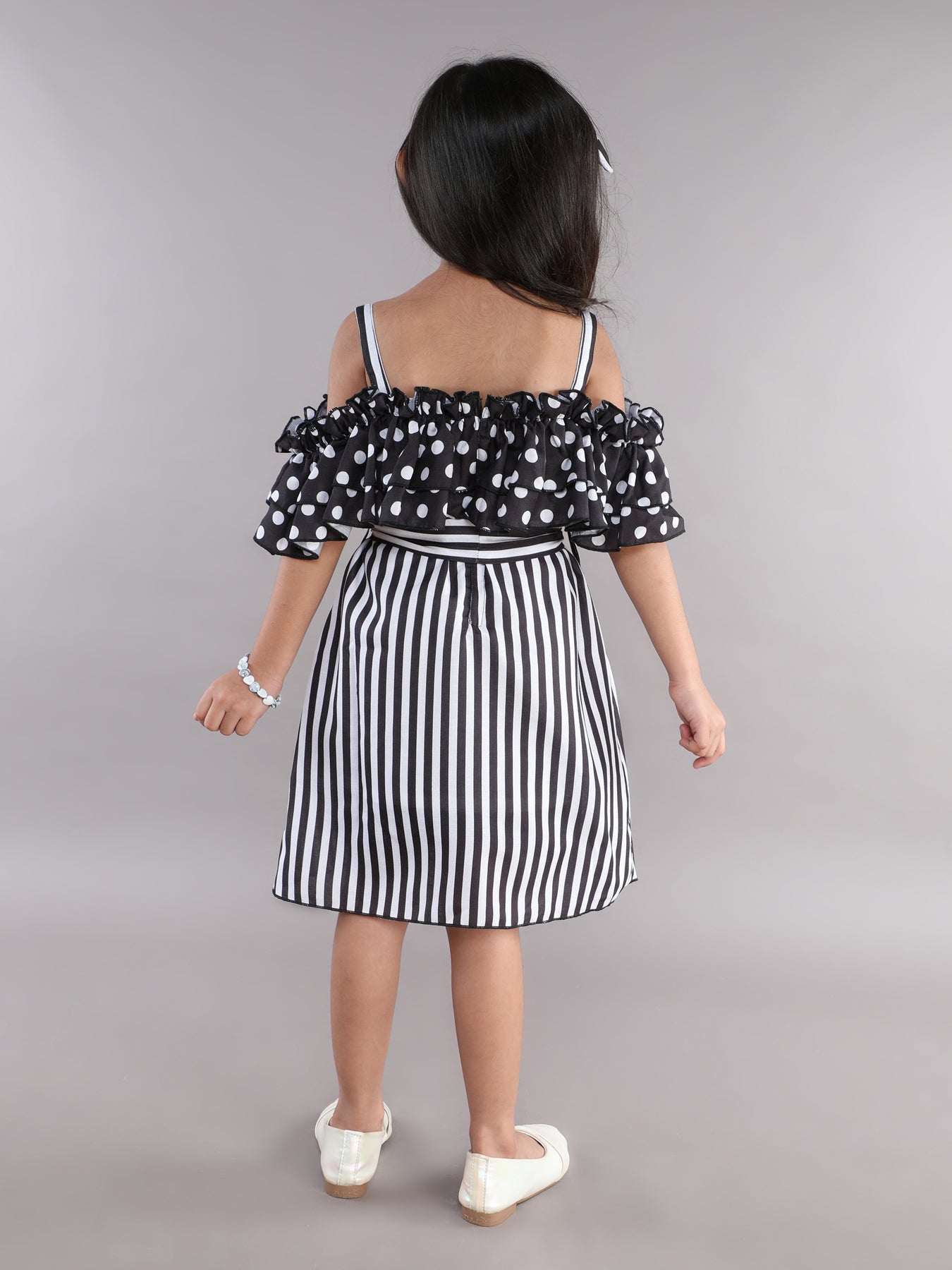 Polkadot & Stripes Cotton Aline -Black