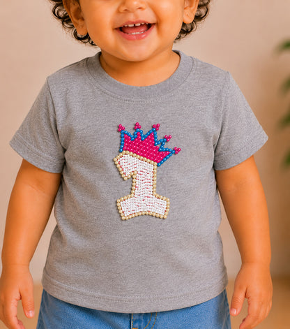 1st Birthday Applique - Grey