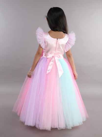 PinkChick Multicolor Unicorn Gown