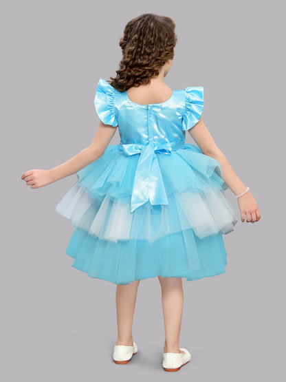 PinkChick Blue &White Layered Dress