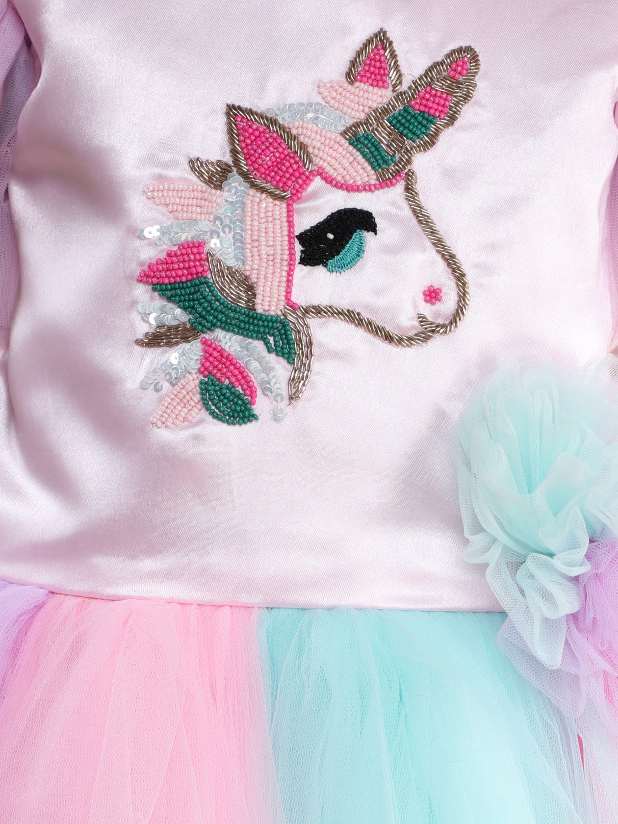 PinkChick Multicolor Unicorn Gown