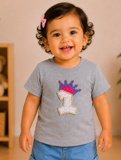 1st Birthday Applique - Grey