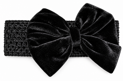 Black Velvet Bow Headband for Girls