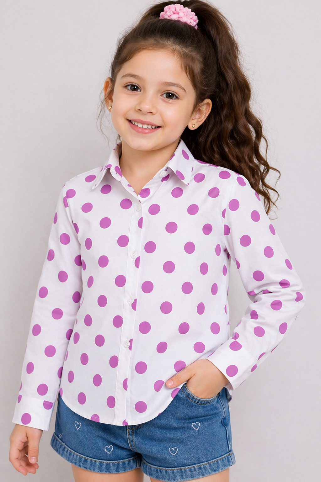 Polkadot Shirt -Purple