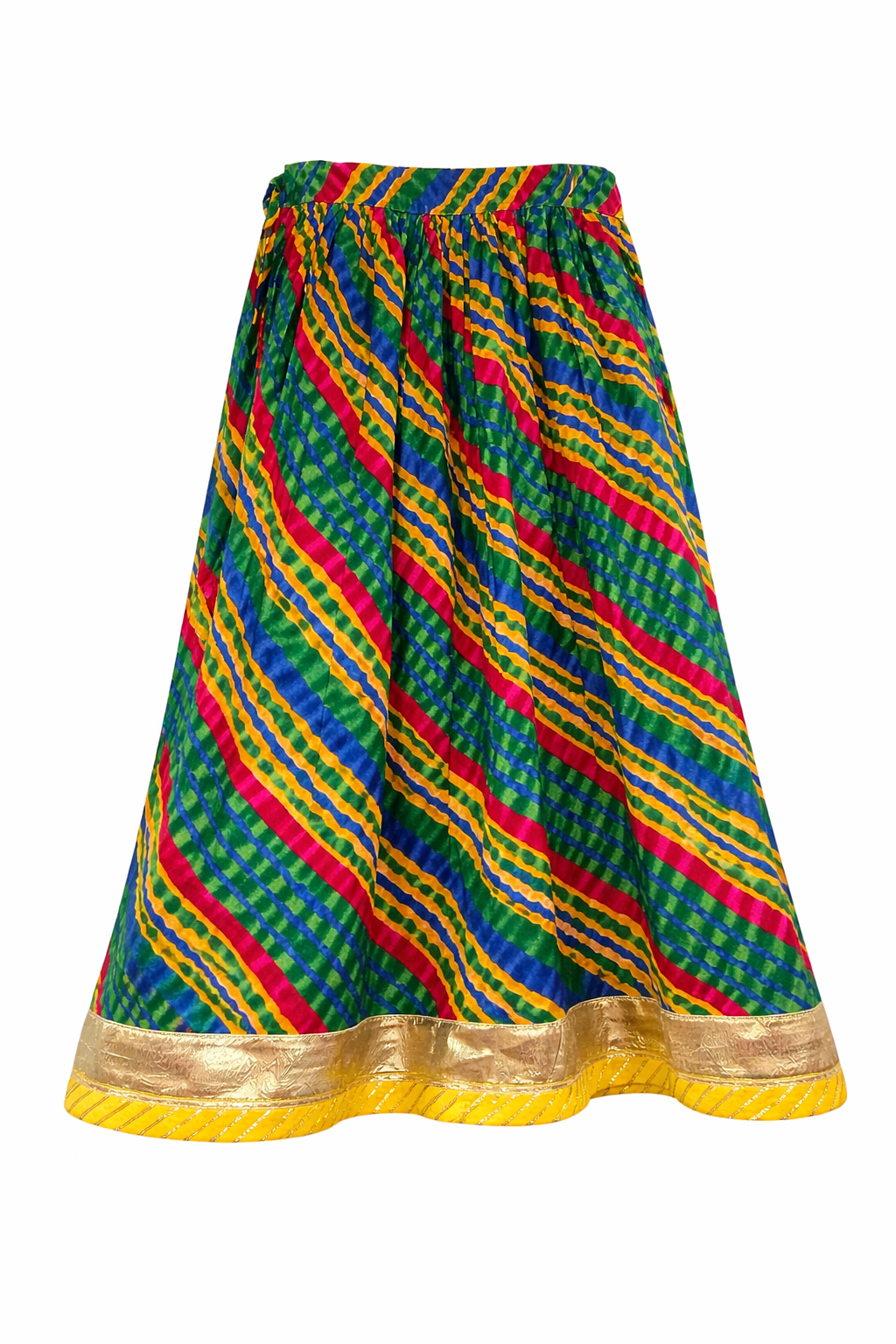 Multicolor Leheria  Print Girls Skirt