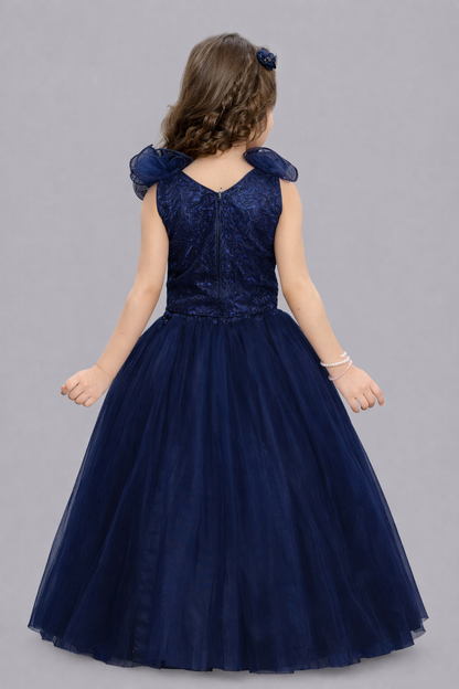 Navy blue  Sequins Ruffle Skirt Top Set