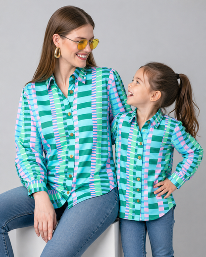 Multicolor Stripe Twinning Shirt