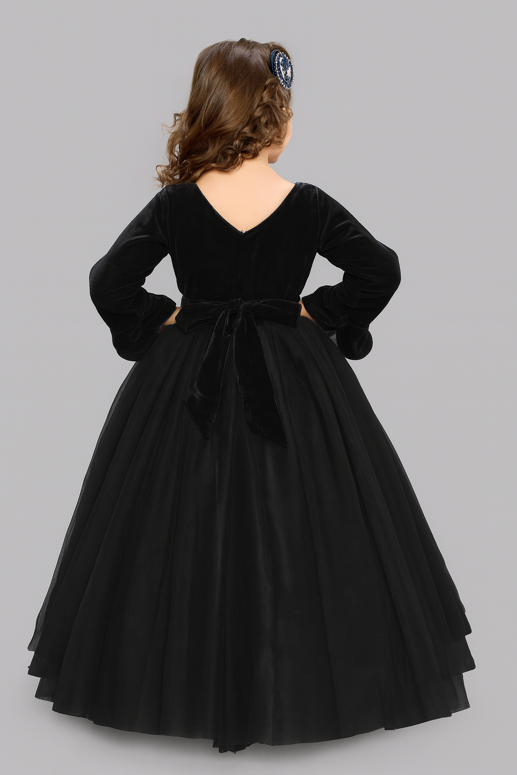 Pink Chick Black Velvet Gown