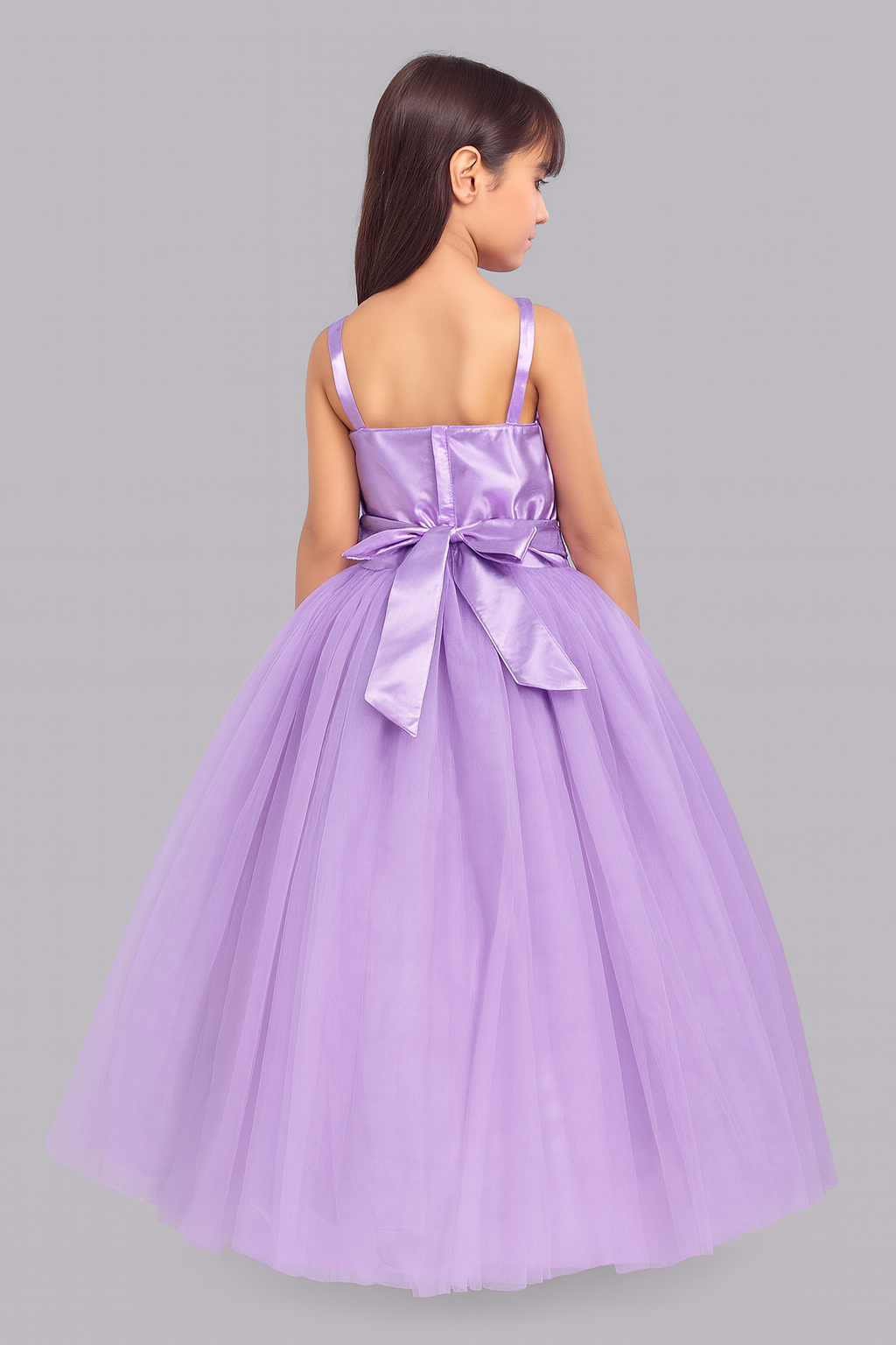 Ruffled Silhouette Party Gown - Lavender