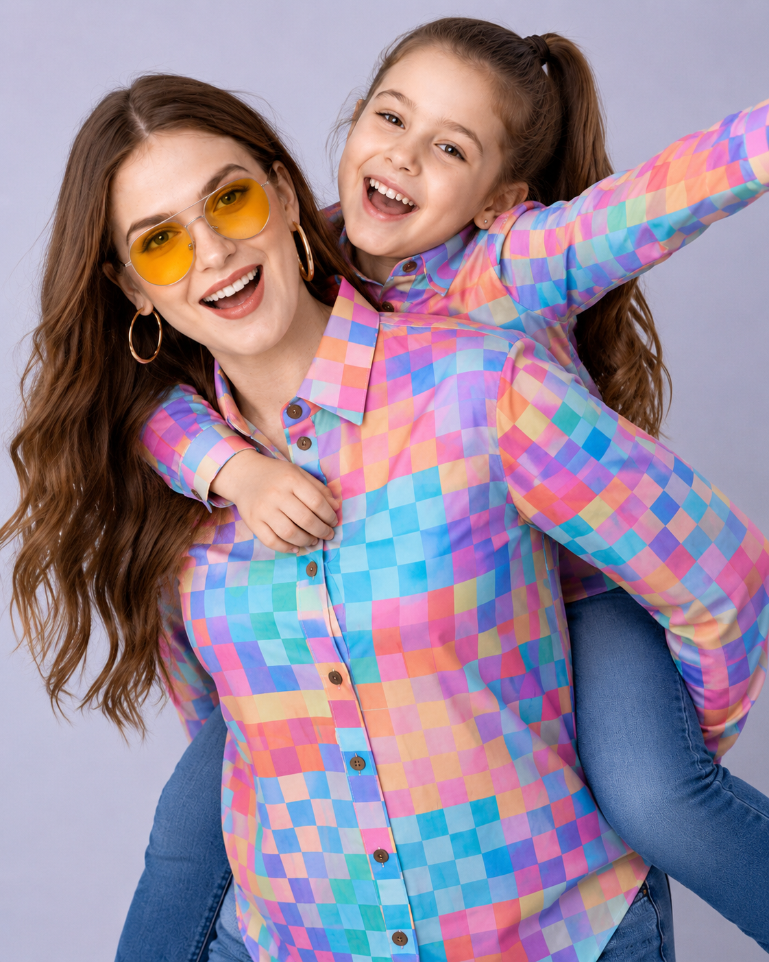Pastel Check Twinning Shirt
