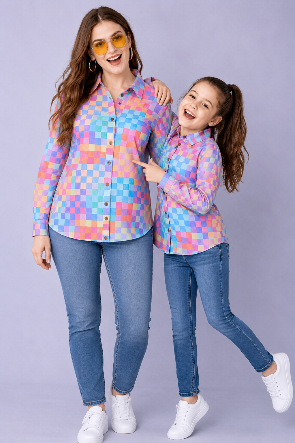 Pastel Check Twinning Shirt