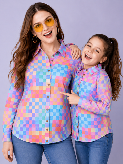 Pastel Check Twinning Shirt