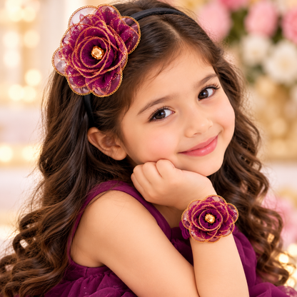 Net Flower and Bracelet Set
