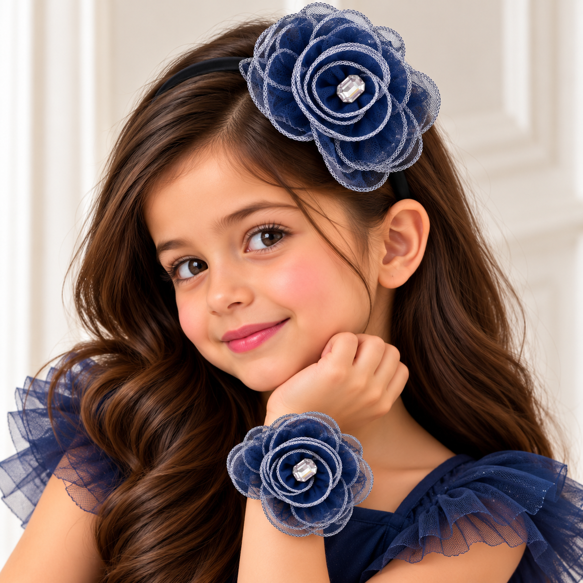 Net Flower and Bracelet Set