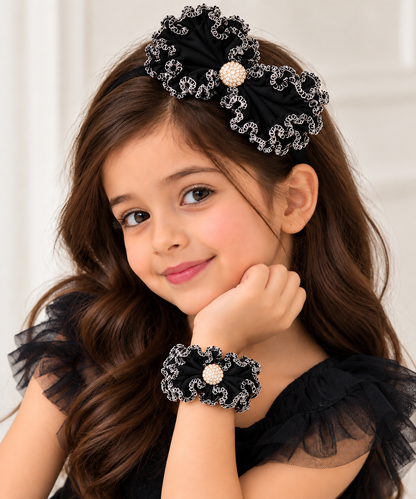 Bow Hairband & Matching Bracelet Set