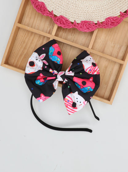 Donut Bow Hairband --Black