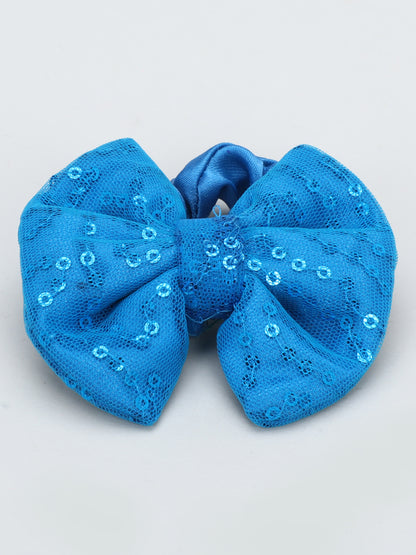 Sequins Bow Bracelet & Hairband Set - Blue