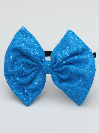 Sequins Bow Bracelet & Hairband Set - Blue