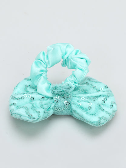 Sequins Bow Bracelet & Hairband Set -Aqua