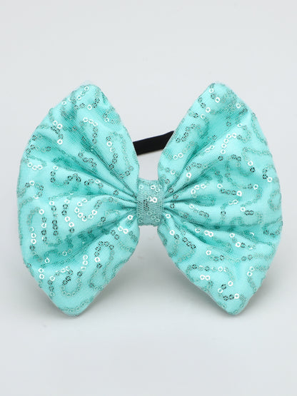 Sequins Bow Bracelet & Hairband Set -Aqua