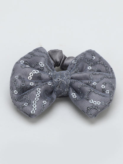 Sequins Bow Bracelet & Hairband Set -Grey