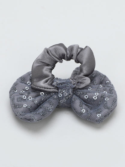 Sequins Bow Bracelet & Hairband Set -Grey