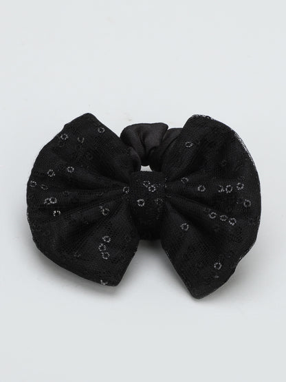 Sequins Bow Bracelet & Hairband Set -Black