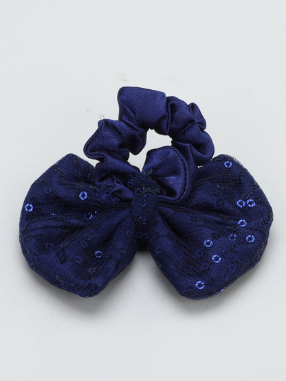 Sequins Bow Bracelet & Hairband Set -Navy Blue