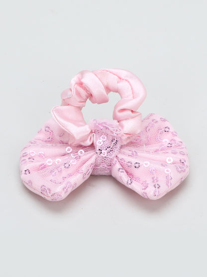 Sequins Bow Bracelet & Hairband Set -Pink