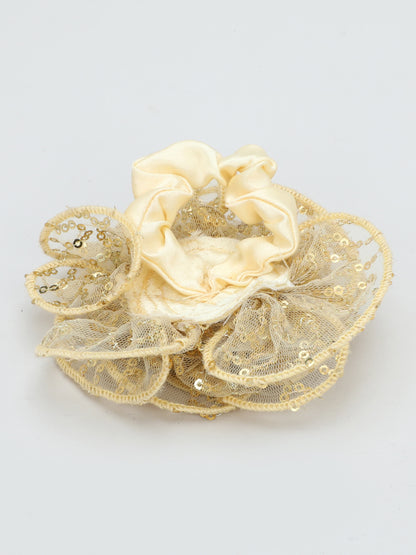 Sequins Flower Bracelet & Hairband Set-Gold