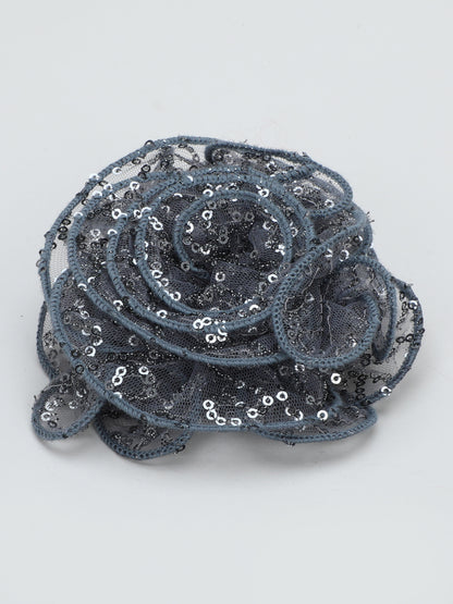 Sequins Flower Bracelet & Hairband Set-Grey