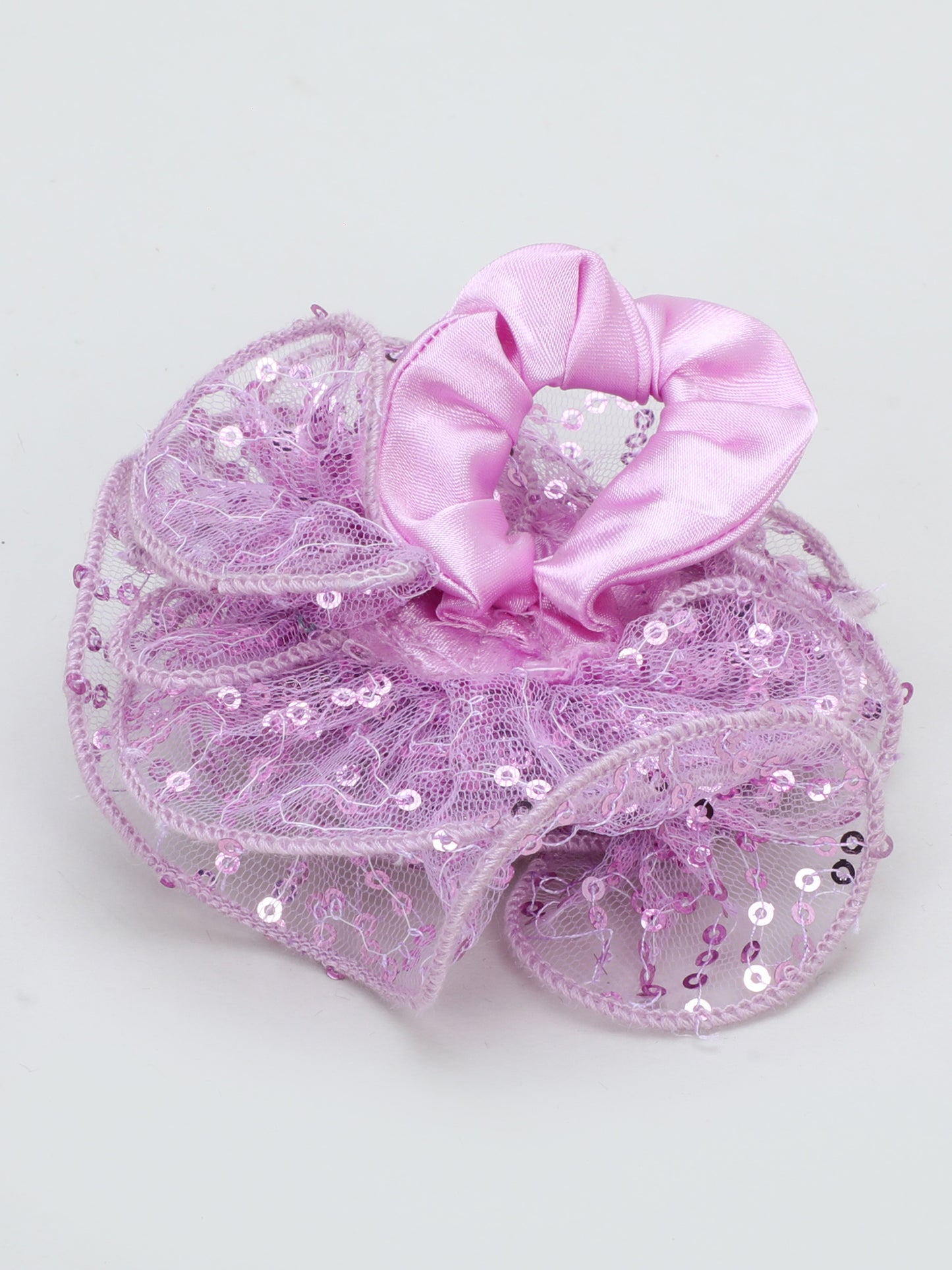 Sequins Flower Bracelet & Hairband Set-Lavender