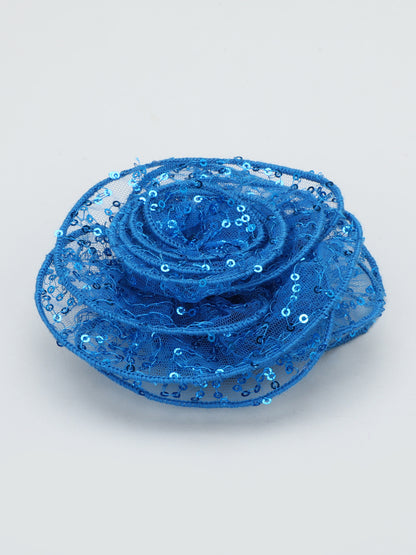 Sequins Flower Bracelet & Hairband Set-Blue