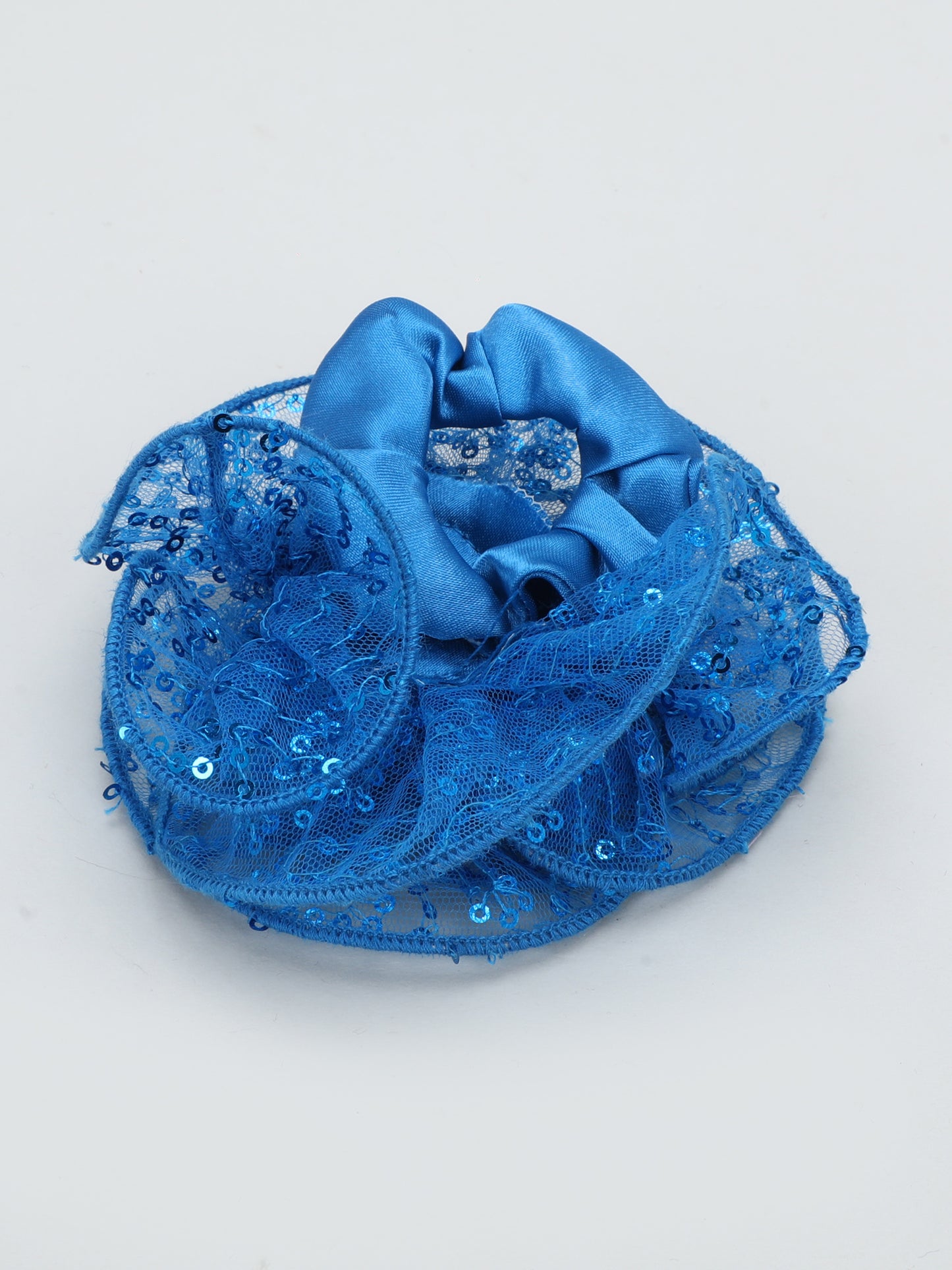 Sequins Flower Bracelet & Hairband Set-Blue