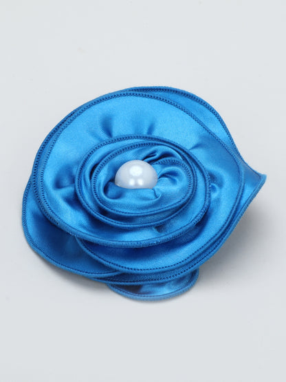 Satin Flower Bracelet & Hairband Set-Blue