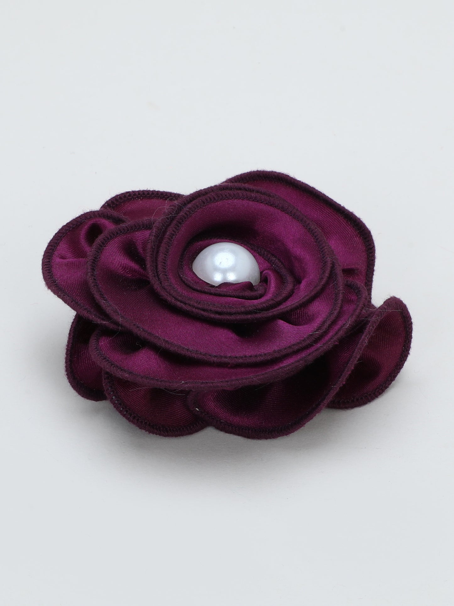 Satin Flower Bracelet & Hairband Set- Burgundy