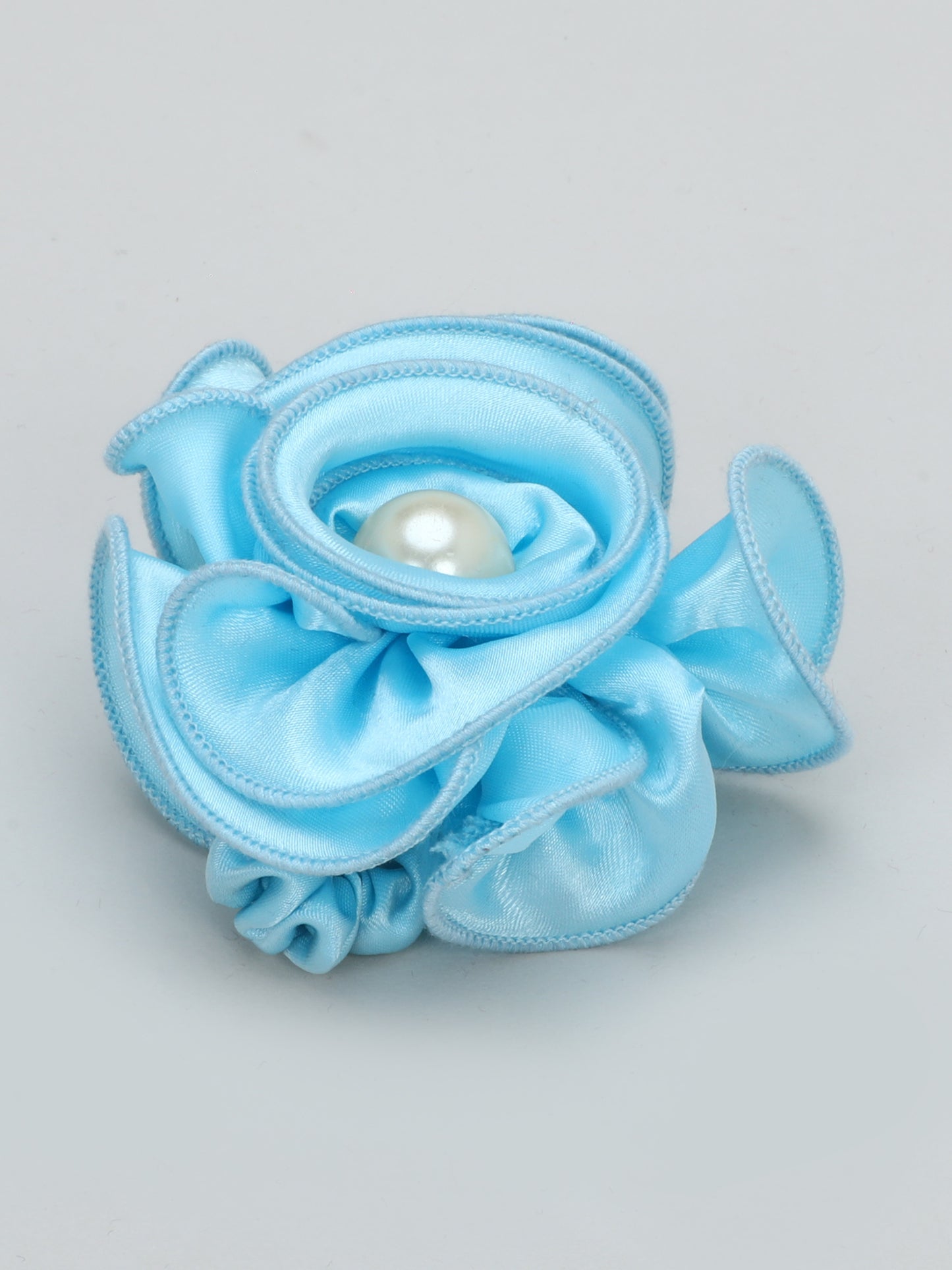 Satin Flower Bracelet & Hairband Set- Blue