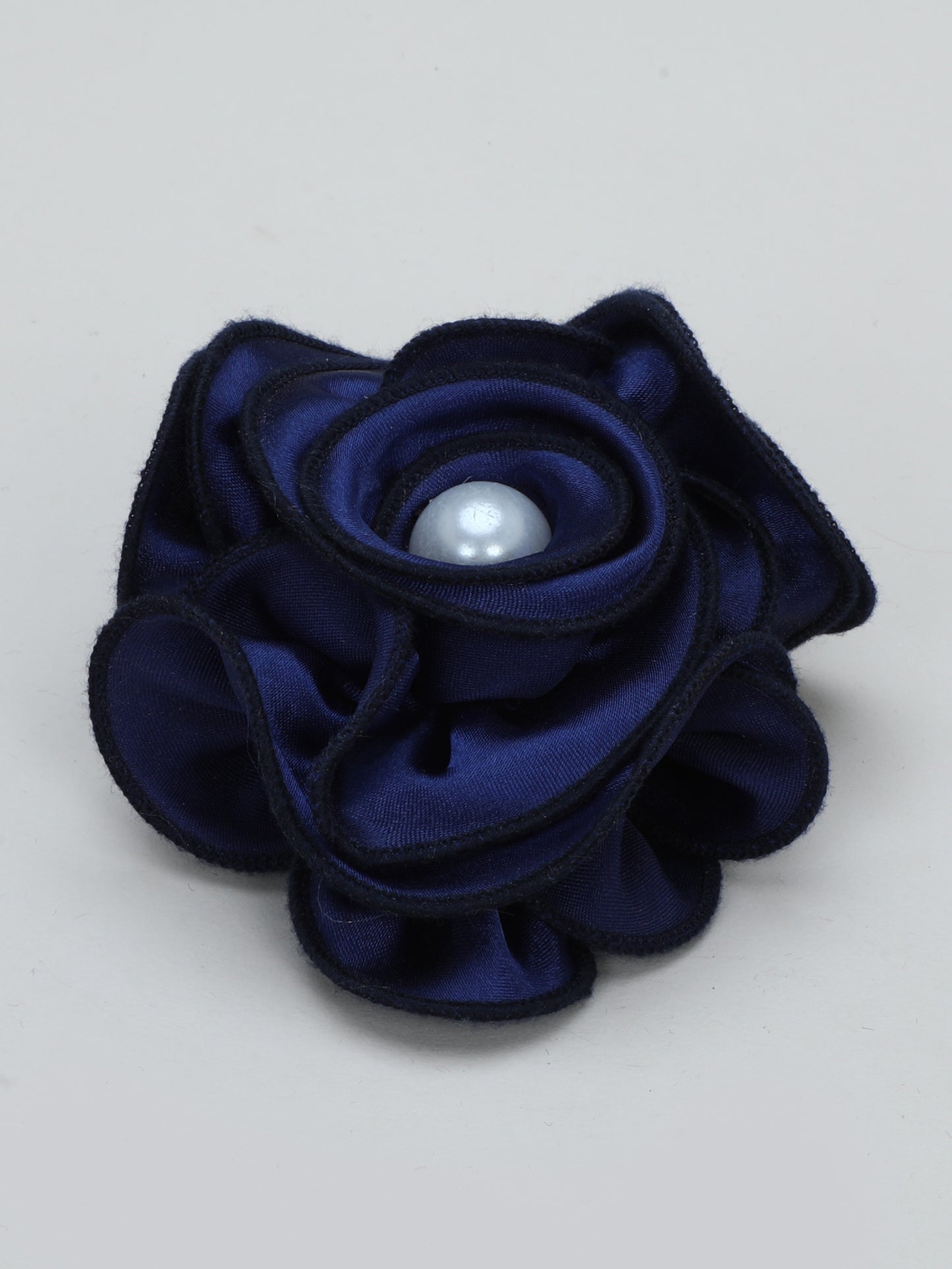 Satin Flower Bracelet & Hairband Set- Navy Blue