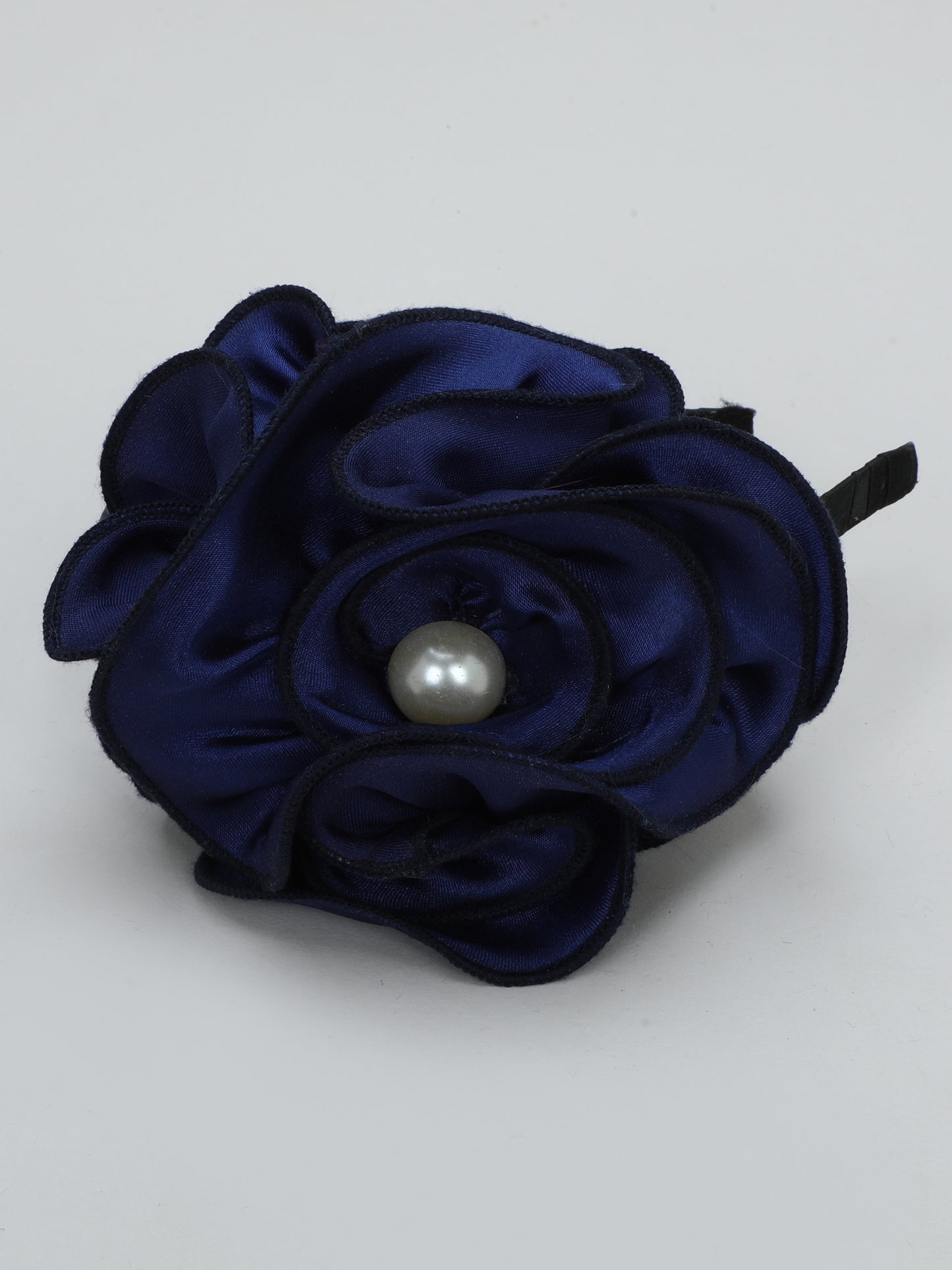 Satin Flower Bracelet & Hairband Set- Navy Blue