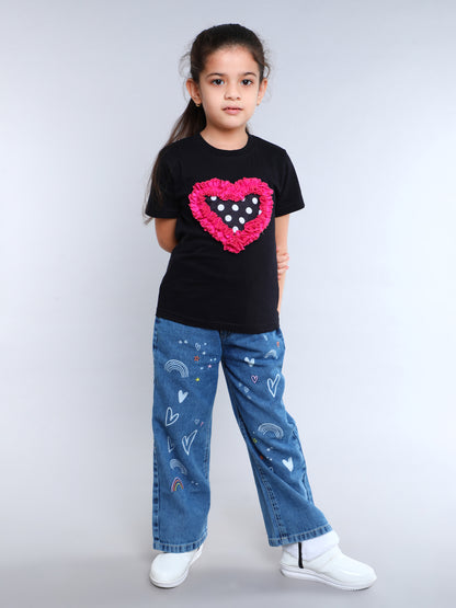 Heart Vibe T-Shirt - Black