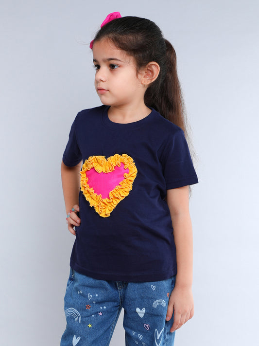 Heart Vibe T-Shirt -Navy Blue