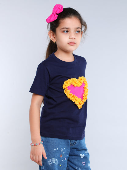Heart Vibe T-Shirt -Navy Blue